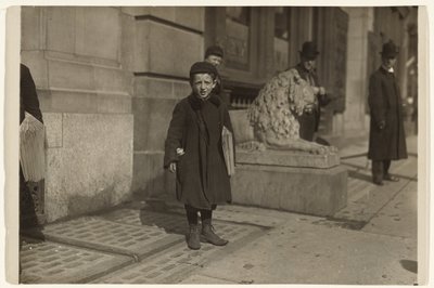 Newsboy by Lewis W. Hine