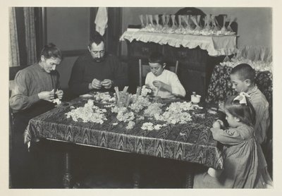 Family Making Flowers by Lewis Wickes Hine