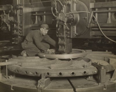 Worker at Grinding Machine by Lewis Wickes Hine