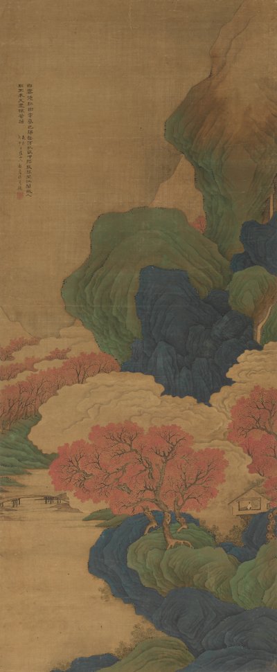 White Clouds and Red Trees by Li Jian