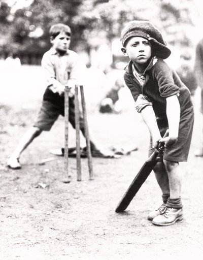 Boys playing cricket by Unbekannt Unbekannt
