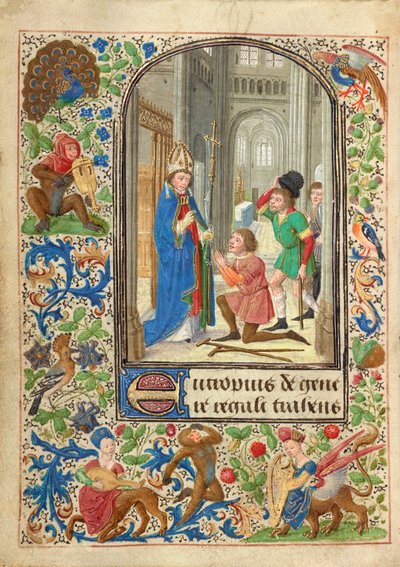 Saint Eutrope Healing a Person by Lieven van Lathem