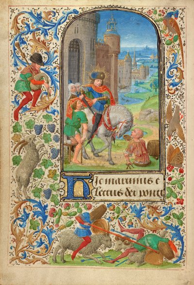 Saint Martin Dividing His Cloak by Lieven van Lathem