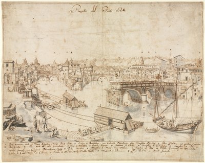 Eighteen Views of Rome: The Ponte Rotto by Lievin Cruyl