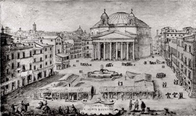 View of the Pantheon, Rome by Lievin Cruyl