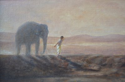 Boy and Elephant by Lincoln Seligman
