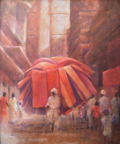 Rug Seller on Bike by Lincoln Seligman