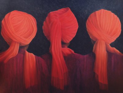 Turban Triptych, 2005 by Lincoln Seligman