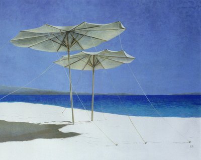Umbrellas, Greece, 1995 by Lincoln Seligman