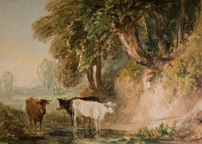 Pastoral Scene With Cattle, 19th century by Lines Family