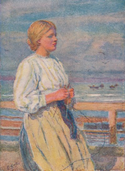 Girl Knitting, c1917 by Lionel Percy Smythe