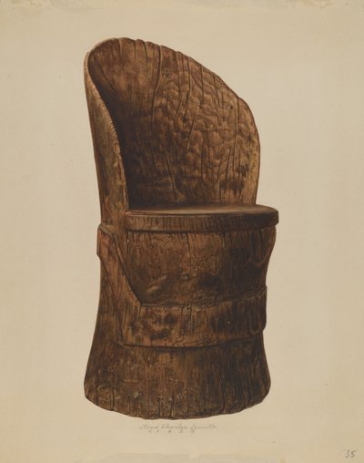 Wooden Log Chair by Lloyd Charles Lemcke