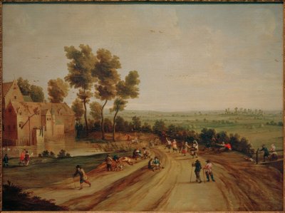 Landscape with Dancing and Resting Peasants by Lodewijk de Vadder