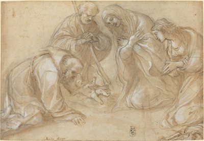 The Nativity with Saints Francis and Agnes by Lodovico Carracci
