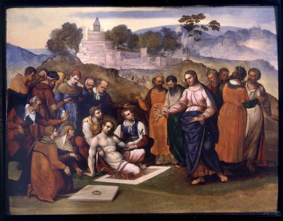 Raising of Lazarus by Lodovico Mazzolino