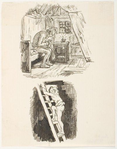 Two Drafts for the Bachelor’s Nightcap by Lorenz Frølich