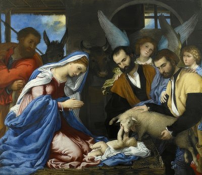 The Adoration of the Christ Child by Lorenzo Lotto