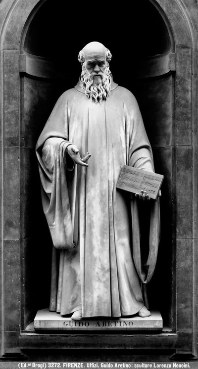 Statue of Guido of Arezzo by Lorenzo Nencini