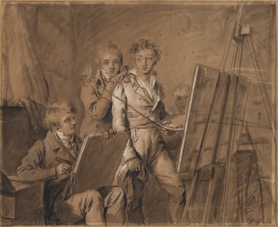 Three Young Artists in a Studio by Louis Leopold Boilly
