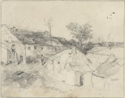 Village View by Louis Adolphe Hervier