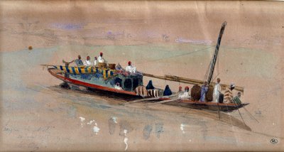 Boat on the Nile by Louis Amable Crapelet