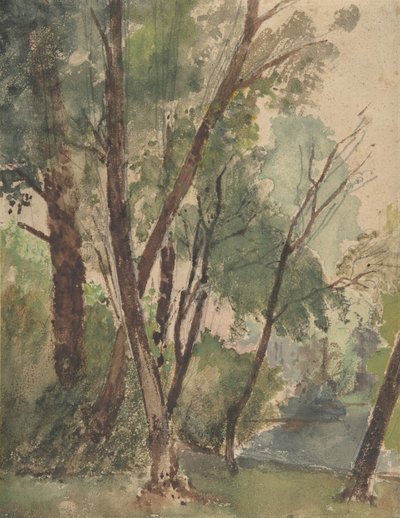 Trees Beside a Pond by Louis Antoine Leon Riesener