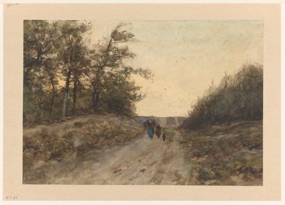 Landscape with Figures on a Country Road by Louis Apol