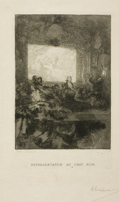 At the Chat Noir by Louis Auguste Lepère