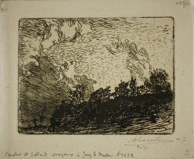 Stormy Sunset, Jouy-le-Moutier by Louis Auguste Lepère