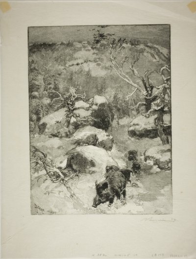 Winter: Cuvier-Châtillon Cliff by Louis Auguste Lepère