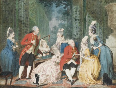 Society in the Palais Royal, ca 1775 by Louis Carrogis dit Carmontelle