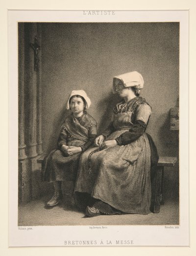Breton Women at Mass by Louis Eugene Pirodon