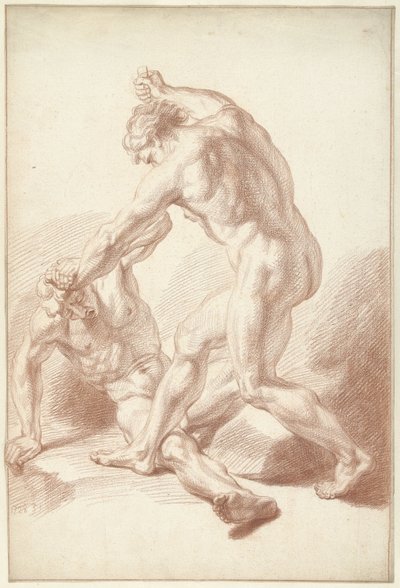 Two Naked Men Fighting by Louis Fabritius Dubourg