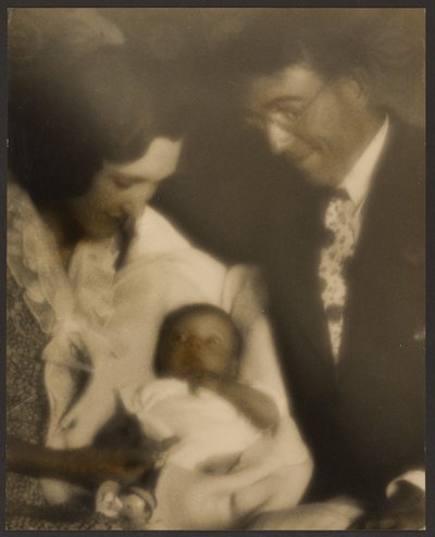 Family Portrait with Swaddled Baby by Louis Fleckenstein