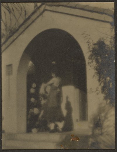 Female Dancer before House by Louis Fleckenstein