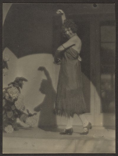 Female Dancer before House by Louis Fleckenstein