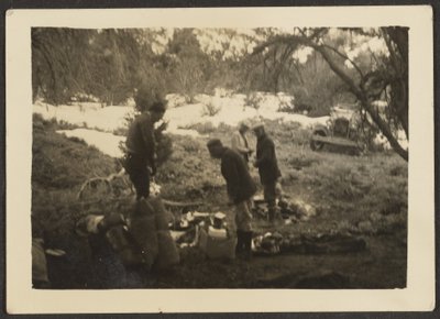 Figures at Camp Site by Louis Fleckenstein