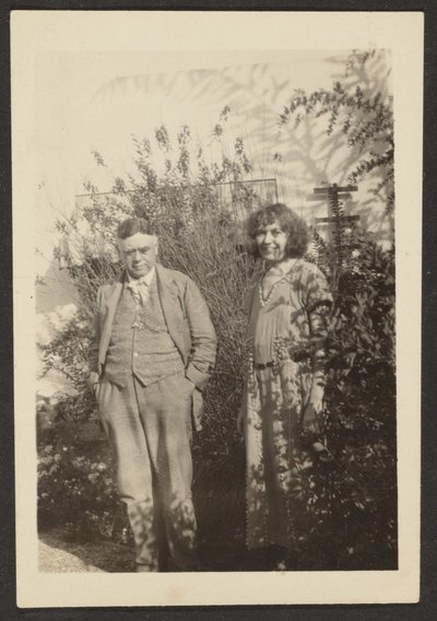 Fleckenstein and Florence in Garden by Louis Fleckenstein