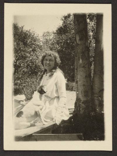 Florence Sitting with Dog by Louis Fleckenstein