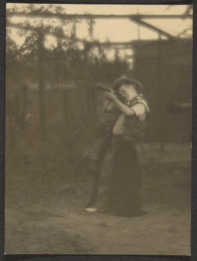 Little Boy Playing Cowboy by Louis Fleckenstein
