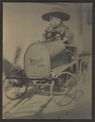 Little Boy Seated in Teddy Car by Louis Fleckenstein