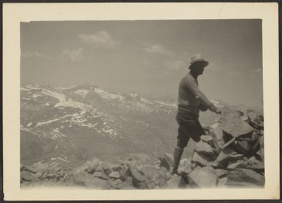 Man in Mountainous Landscape by Louis Fleckenstein