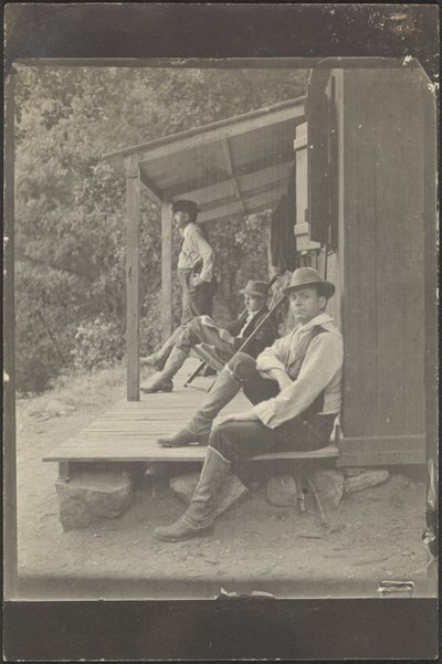 Men Sitting on a Porch by Louis Fleckenstein