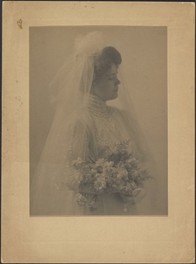 Portrait of a Bride with Bouquet by Louis Fleckenstein