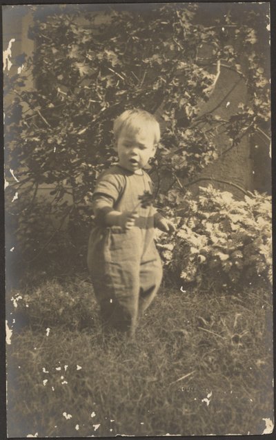 Portrait of a Child in Garden by Louis Fleckenstein