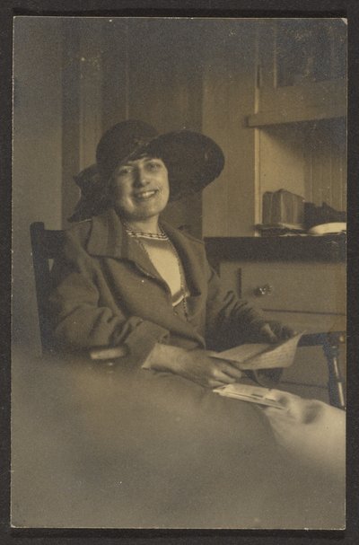 Woman Holding Letter by Louis Fleckenstein