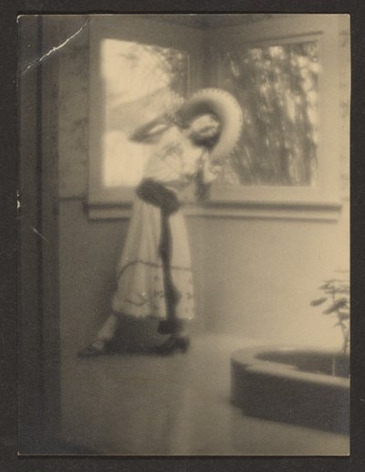 Woman Posing in Mexican Outfit by Louis Fleckenstein