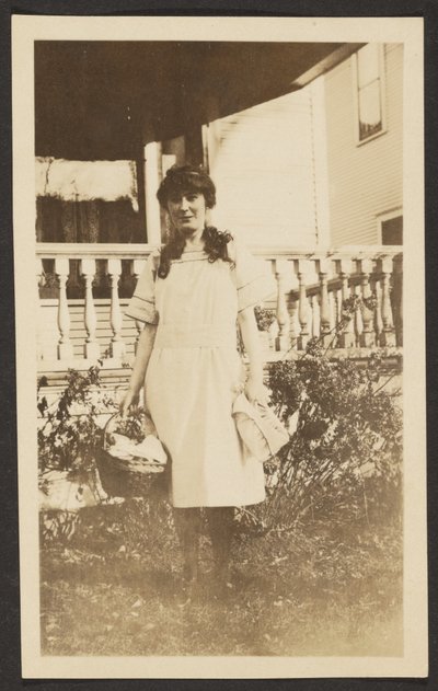 Woman with Picnic Basket by Louis Fleckenstein