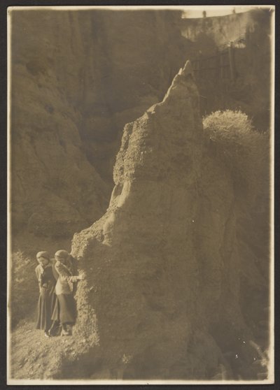 Young Women in Rocky Ravine by Louis Fleckenstein