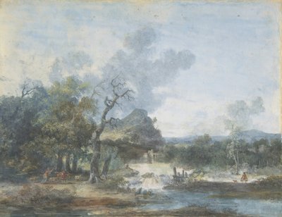 Shepherdess near a Waterfall, n.d. by Louis Gabriel Moreau